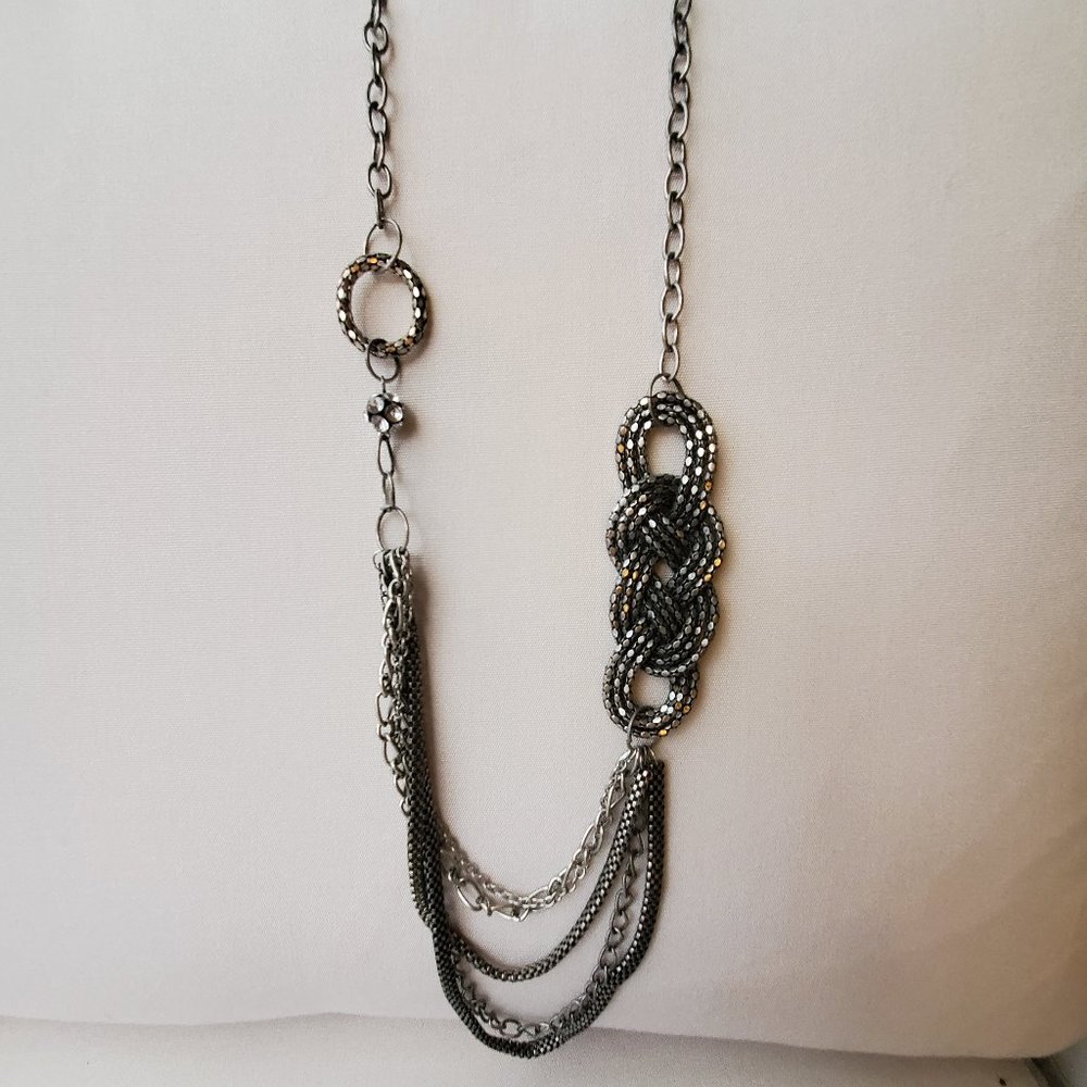 Muted Silver Statement Necklace